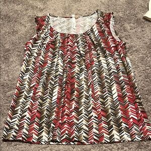 NY Collection Multicolor Chevron Tank Top